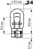 Žárovka 12V 21/5w W3x16