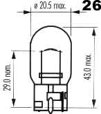 Žárovka 12v21w W3x16d